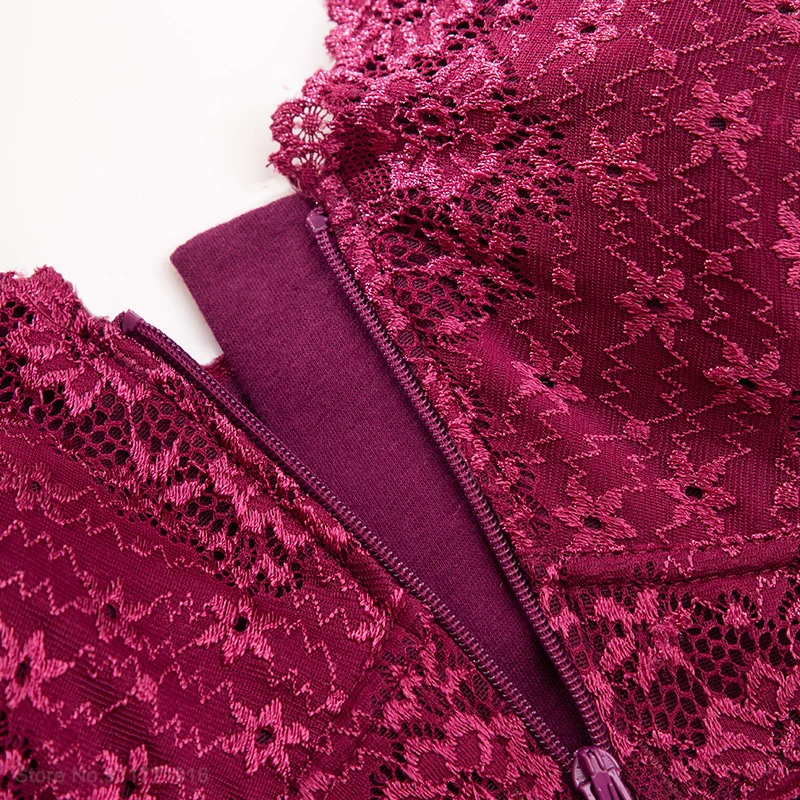 Youpin-Sujetador Push Up con cremallera frontal para mujer, Bralette Sexy de encaje, Top sin costuras, sin aros