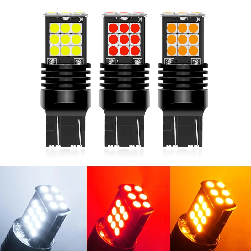 1x Car Signal Lamp 12V 7440 Led Bulb 24Led 3030SMD T20 7443 T15 Led W21W W21/5W Auto Turn Signal Light Reverse Rear Lamps White