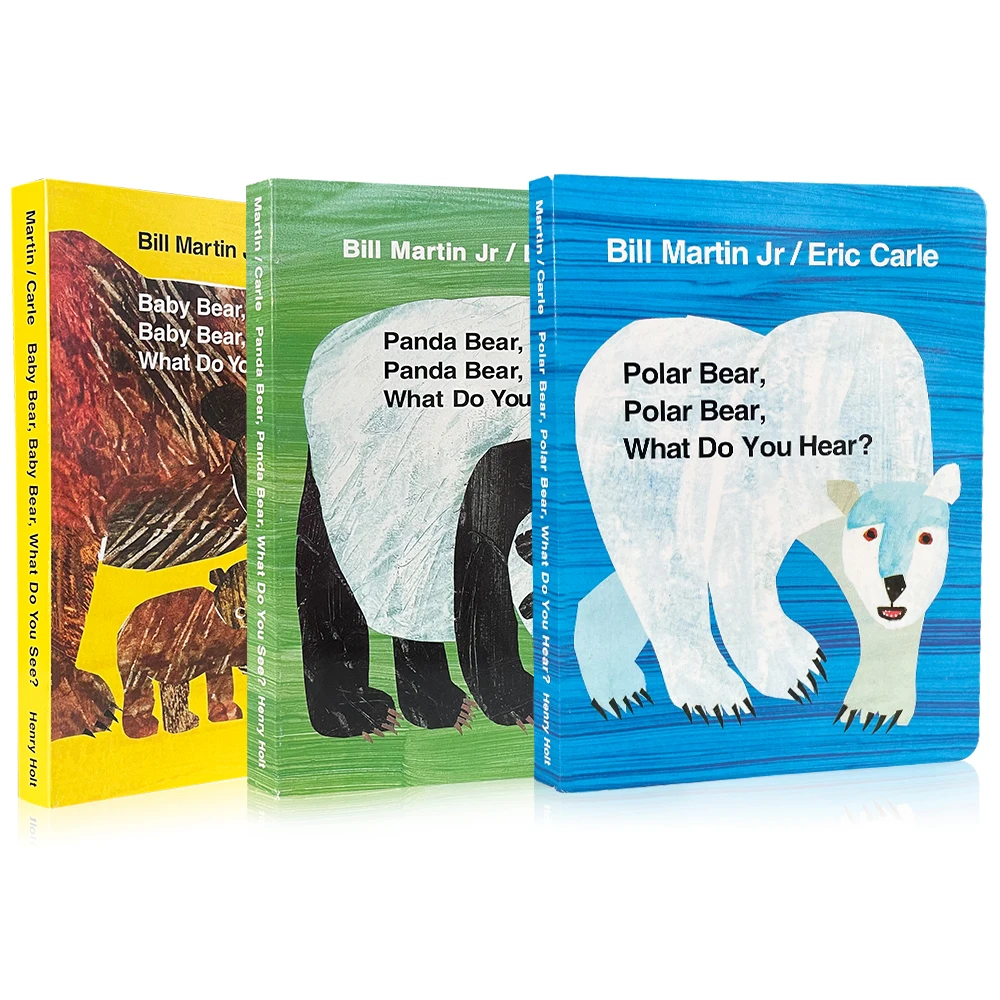 3Books/set Eric Carle Panda Bear, What Do You See?Polar Bear, What Do You Hear ?English Picture CardBooks bedtime story for baby