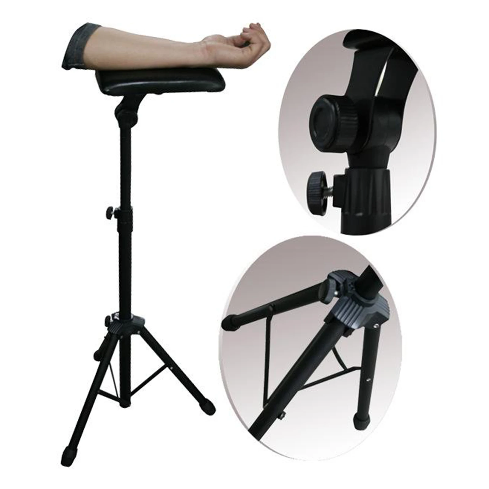 Iron Protable Tattoo Armrest Stand Foldable Tripod Tattoo Arm Leg Rest Chair Fully Ajustable Tattoo for Work Supply Bed Stool