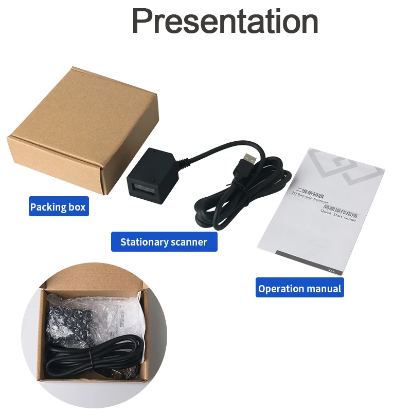 MINI Factory direct sales New wired Scan Module QR Head Fixed Engine USB/Serial support scanning screen 1D 2D code