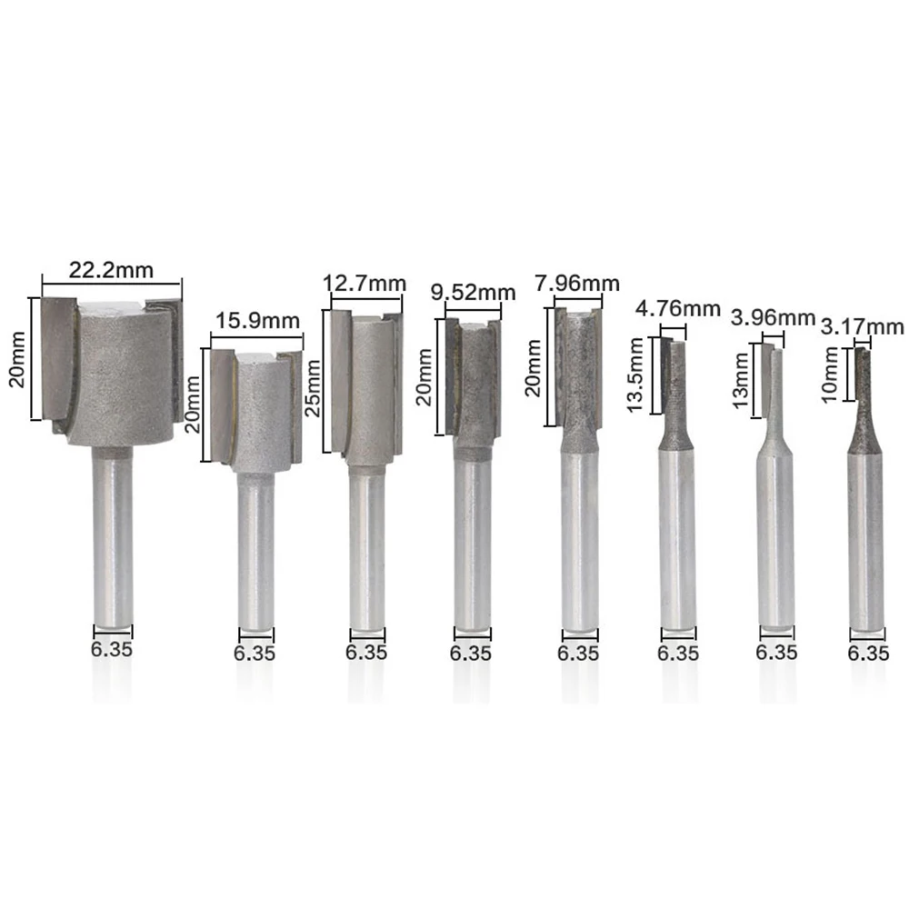 8Pcs Carbide Slot Cutters 1/4