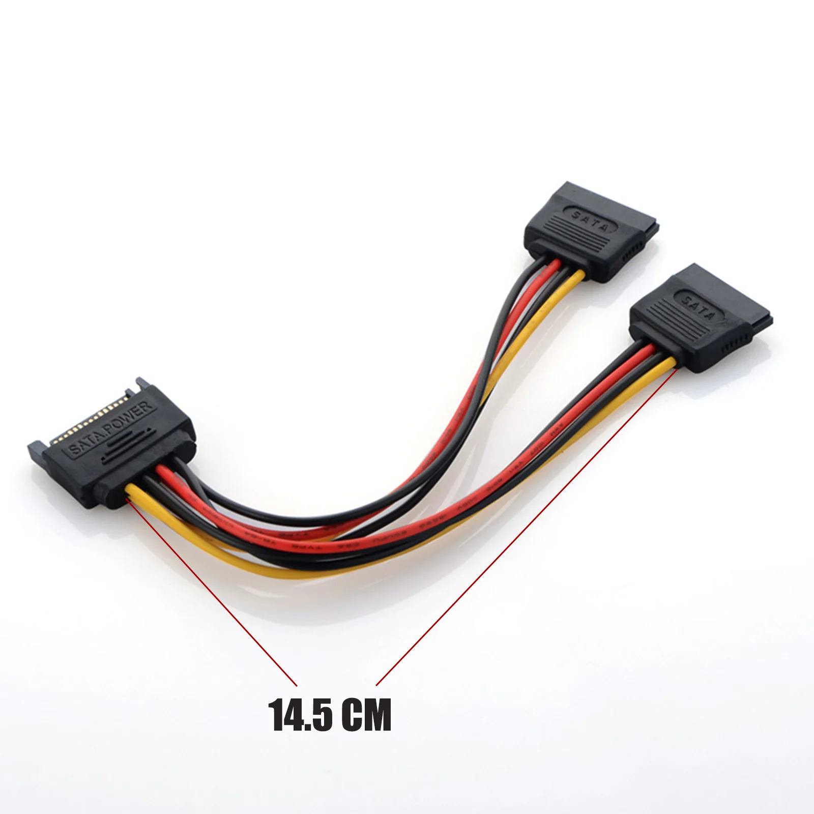 SATA 15พินเพศชายถึง2หญิงสายไฟต่อสายไฟ SATA สำหรับ15Pin Power Extension อินเทอร์เฟซ SATA อินเทอร์เฟซ