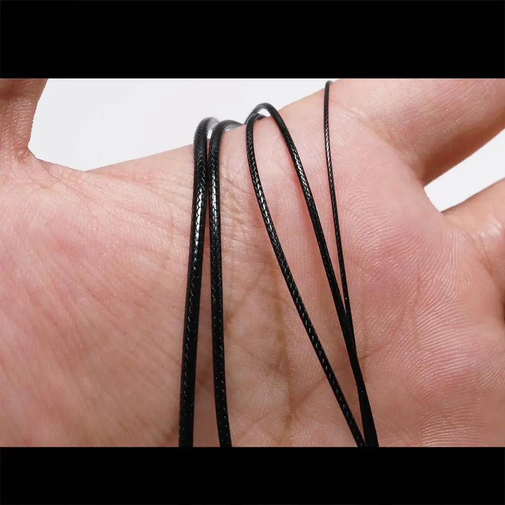 Corde tressée en cuir PU ciré noir, ULpour bricolage, collier, bracelet, bijoux, accessoires exécutifs, 10m par lot, 0.5-2.5mm