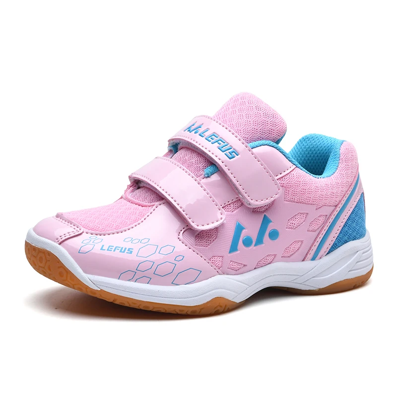 Kid Sport Shoes Lightweight Boys Girls Professional Badminton Shoes White Pink Outdoor Children Competition Tennis Sneakers