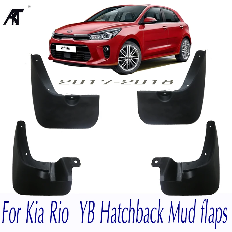 Car Mud Flaps For Kia Rio 2017 2018 YB Hatchback Mudflaps Splash Guards Mud Flap Mudguards Fender Front Rear Styling Set Molded