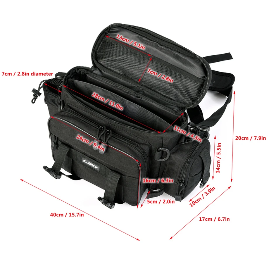 

Waterproof Fishing Bag 1000D Oxford Cloth Shoulder Waist Big pocket Tackle Gear Reel Jigging Lure Storage Accessories bags pesca