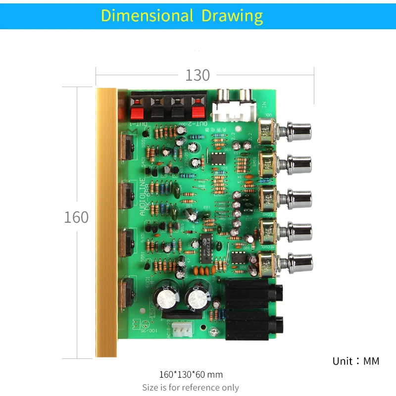 UNISIAN Reverb Khuếch Đại Âm Thanh 2X 100W 2.0 Kênh Cao Cấp Bộ Khuếch Đại Công Suất Hifi PT2399 Micro Hát Karaoke Âm Vang Amp Ban