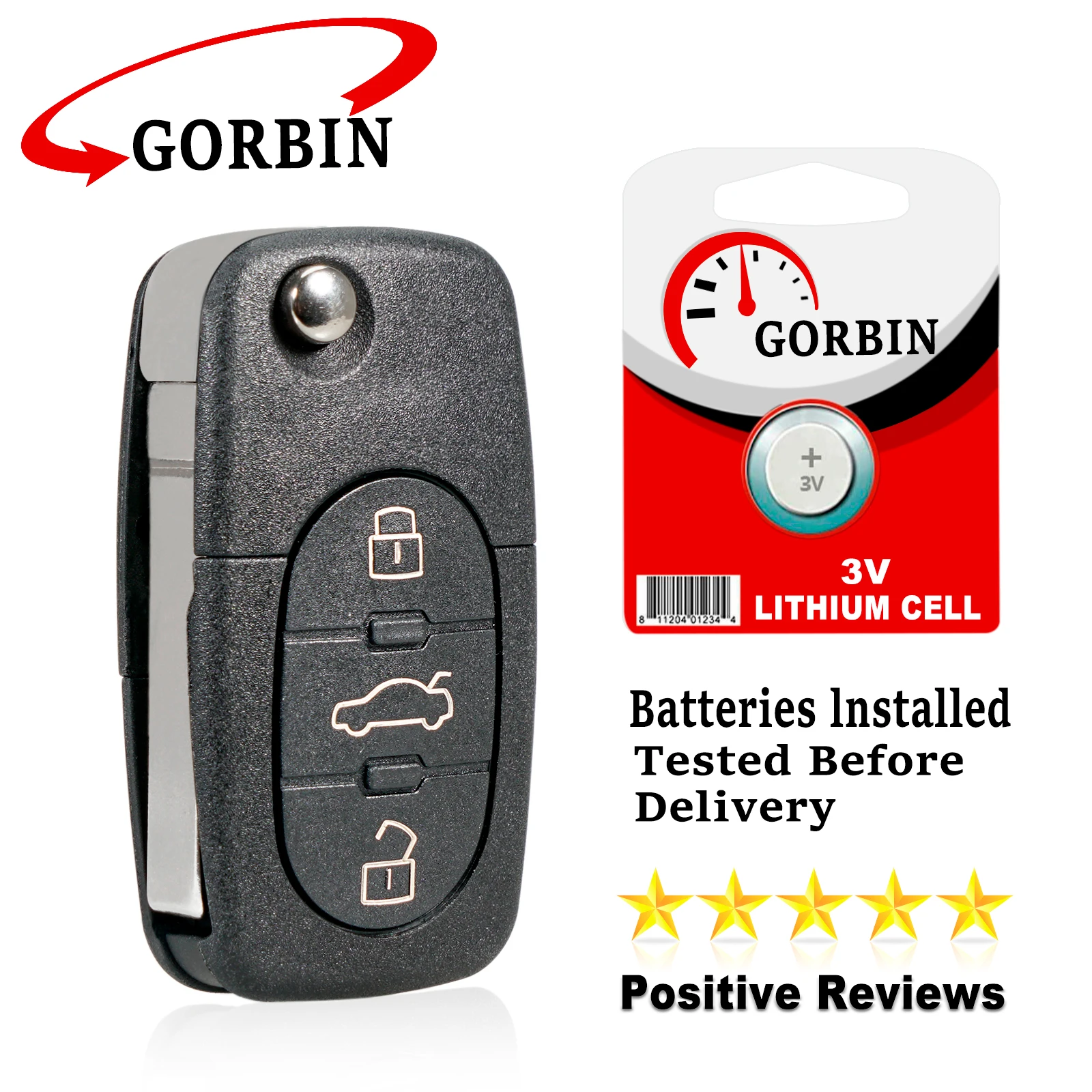 

GORBIN 4D0837231A 4D0837231K Car Remote Key for Audi A3 A4 A6 A8 TT RS4 Quattro Old Models Flip Car Key 433Mhz ID48 Chip