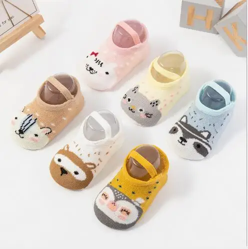 Autumn and winter new cartoon shallow mouth anti-drop children's boat socks infant low-cut socks elastic bandage floor socks