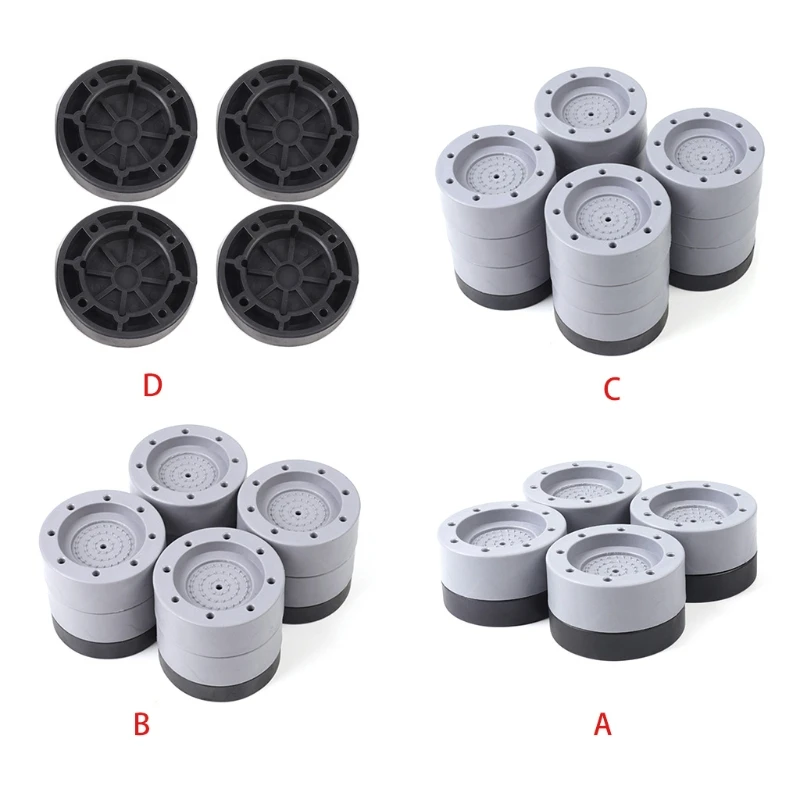 4pcs Anti-slip Anti Vibration and Noise Reducing Washing Machine Feet Pads Raise Height Support