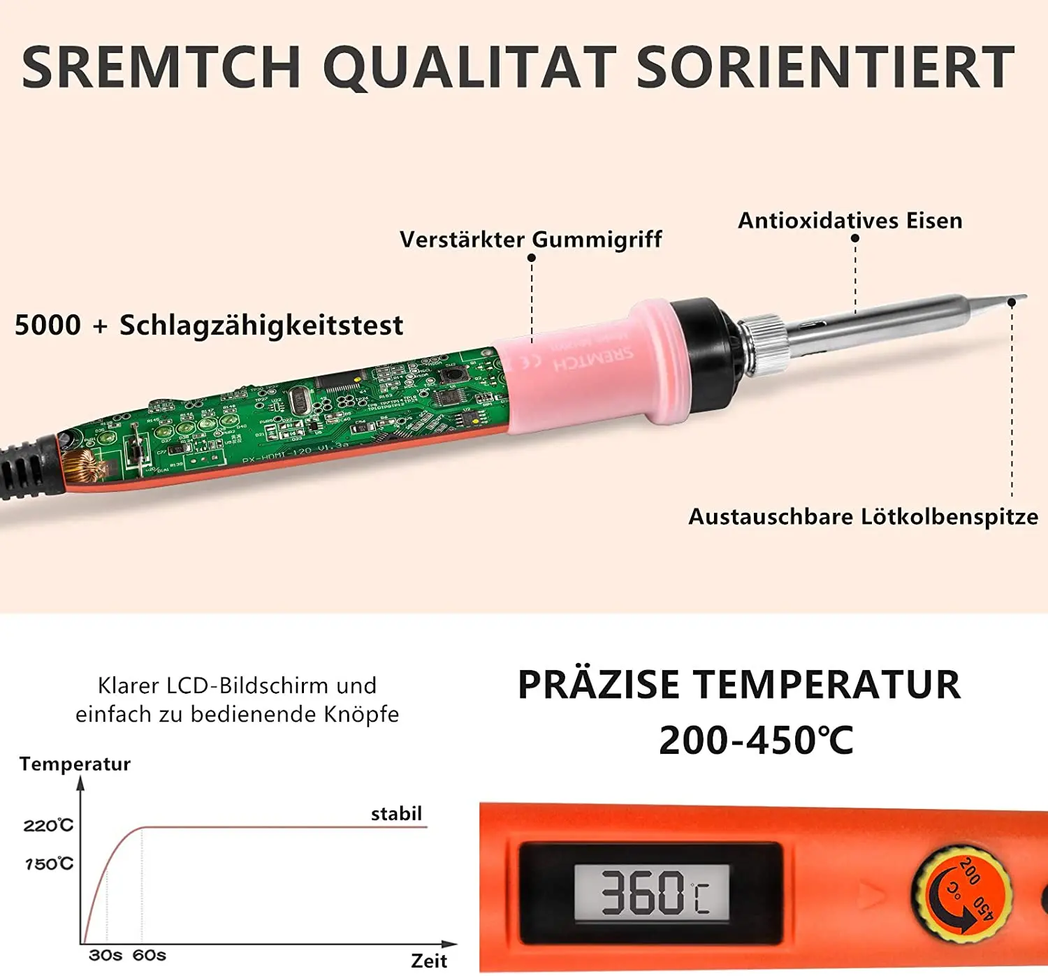 Solda Kit Pistola de Ferro, LCD Digital Soldagem Solda Fio, Bomba Desoldering Set, 80W