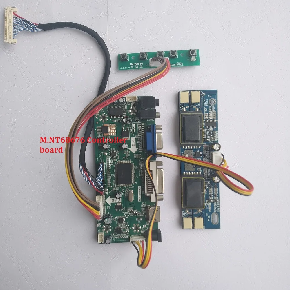 

kit for M190MWW1 VGA DVI Screen Panel HDMI Driver 19" M.NT68676 DIY LVDS 4 lamps 30pin 1440X900 Controller board