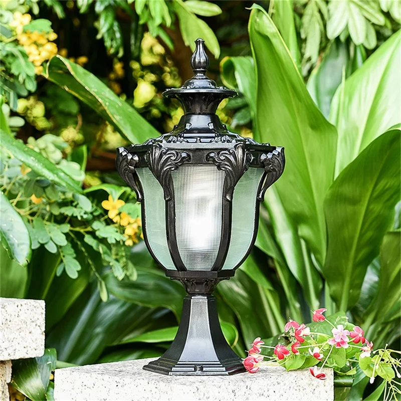 OUFULA Outdoor Classical Wall Light Retro Waterproof IP65 Pillar Post Lamp Fixtures for Home Garden