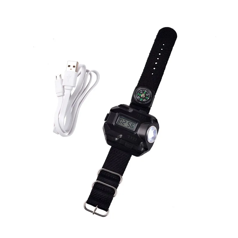 O-Band Light LED Wrist Watch Flashlight Torch Light USB Charging Wrist Model Tactical Rechargeable Up To 100,000 Hours