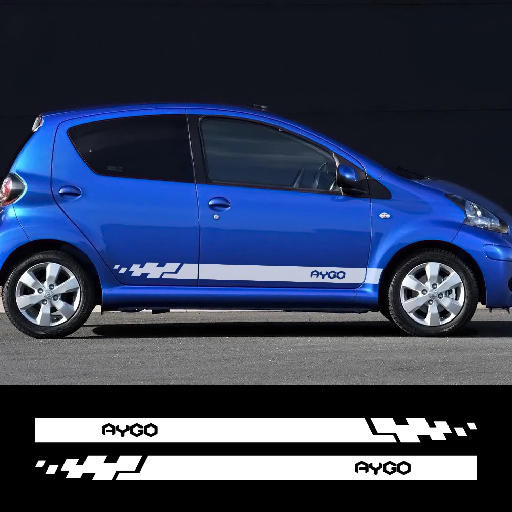 Both Side Car Stickers Auto Vinyl Wrap Racing Stripes Decals Automobiles For Toyota Aygo Car DIY Styling Tuning Car Accessories