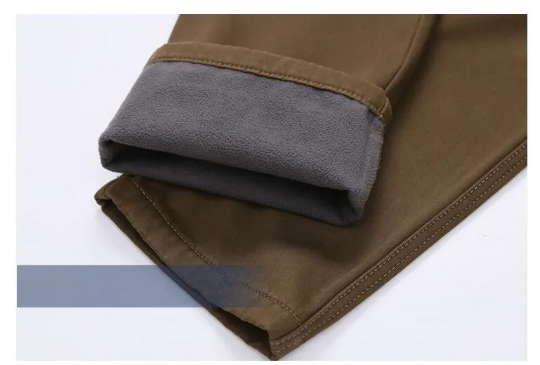 Männer Winter Verdicken Fleece Armee Fracht Taktische Hosen Overalls Militär Baumwolle Beiläufige Lose Multi-tasche Hose Warme Hosen 29-44
