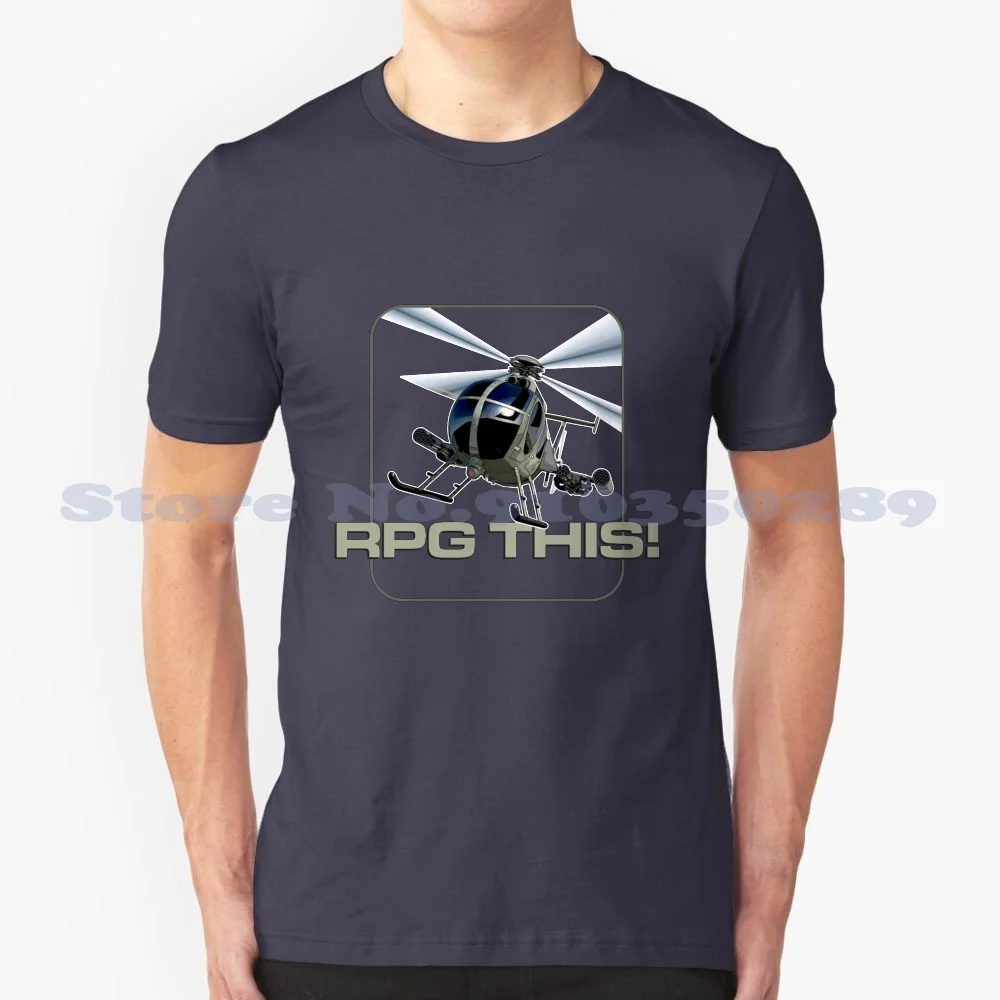 Rpg This! 100% Cotton T-Shirt Aircraft Airplane War Bird Blade Guns Gatling Gun Bullets Missiles Cockpit Flying Rotating