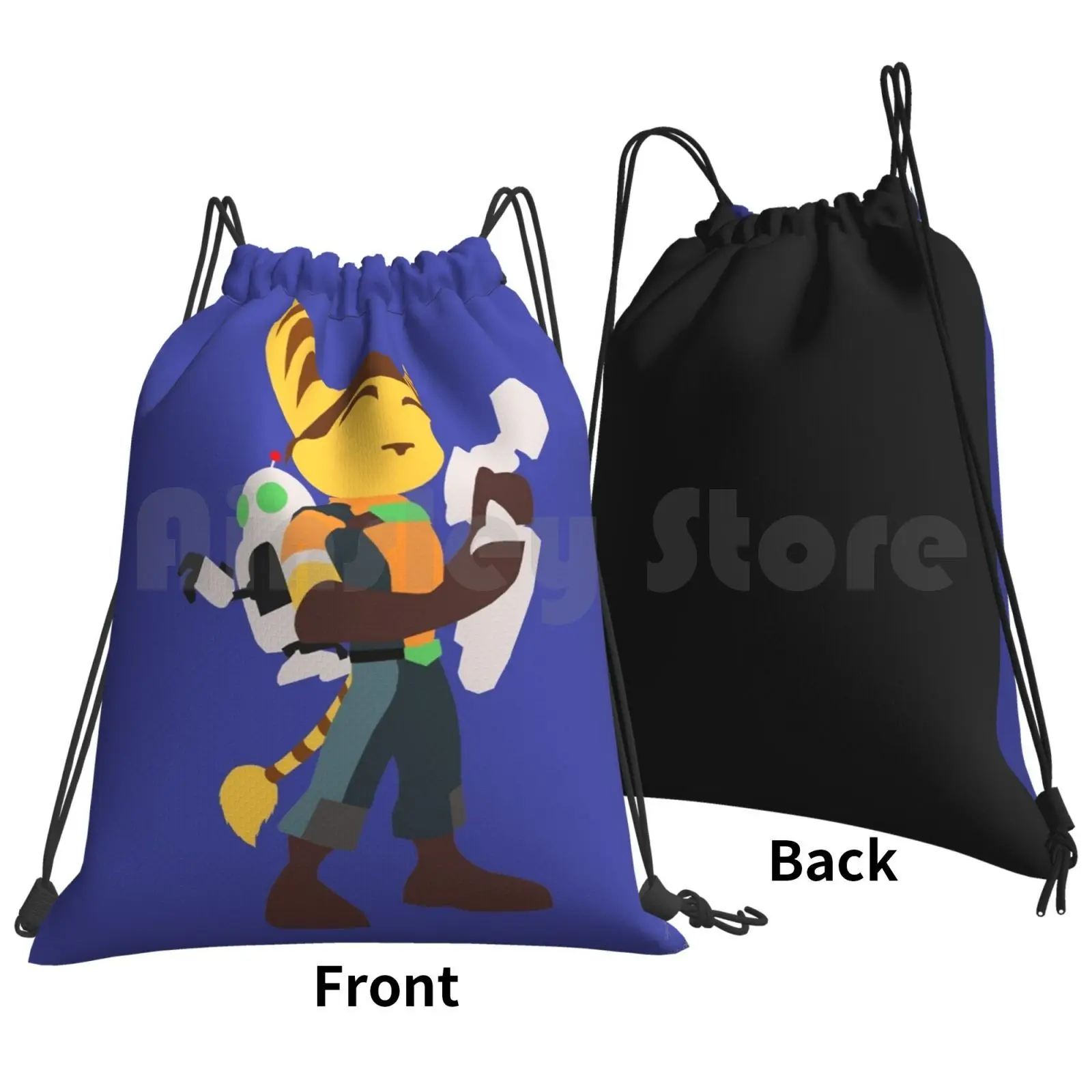 Ratchet & Clank Backpack Drawstring Bags Gym Bag Waterproof Ratchet Clank Ratchet And Clank Size Matters Full Frontal