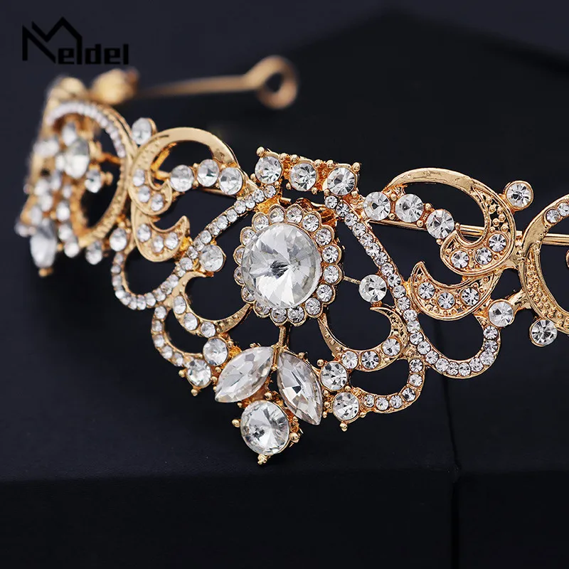 Meldel Hochzeit zubehör frau crown gold/silber braut schmuck handgemachte strass schöne mädchen geburtstag party kopfschmuck