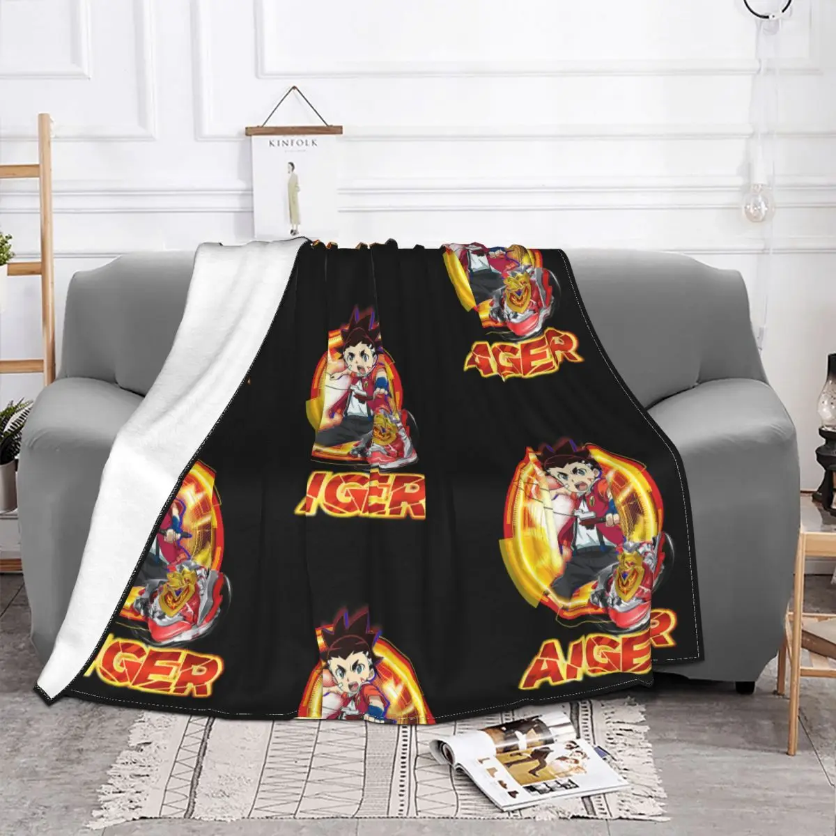 Beyblade Burst Turbo Aiger Blankets Fleece Decoration Ultra-Soft Throw Blankets for Bedding Bedroom Plush Thin Quilt