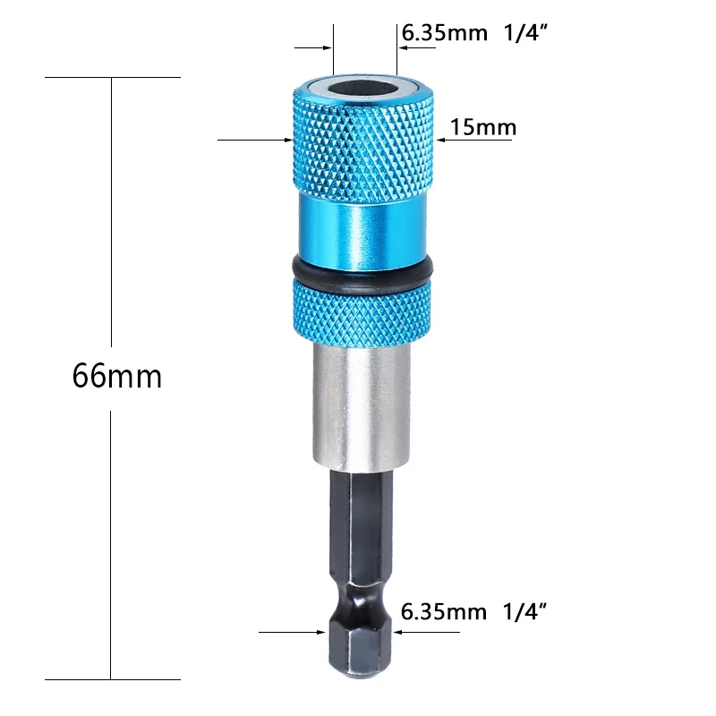 1/4" Inch 6.35mm Magnetic Hexagonal Handle Square Head Sleeve Rod Wind Batch Electric Sleeve Connection Conversion Extension Rod