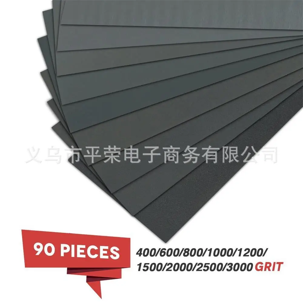 90pcs 9 "* 3.6" carta vetrata 400 a 3000 Grane sono utilizzati per il trattamento di superficie di mobili in legno, lucidatura dei metalli e polishin