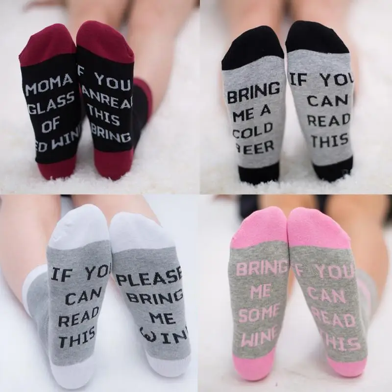 Funny If You Can Read This Bring Me Beer Coffee Women Men Cotton Ankle Socks Cotton Casual Unisex Lovers Socks