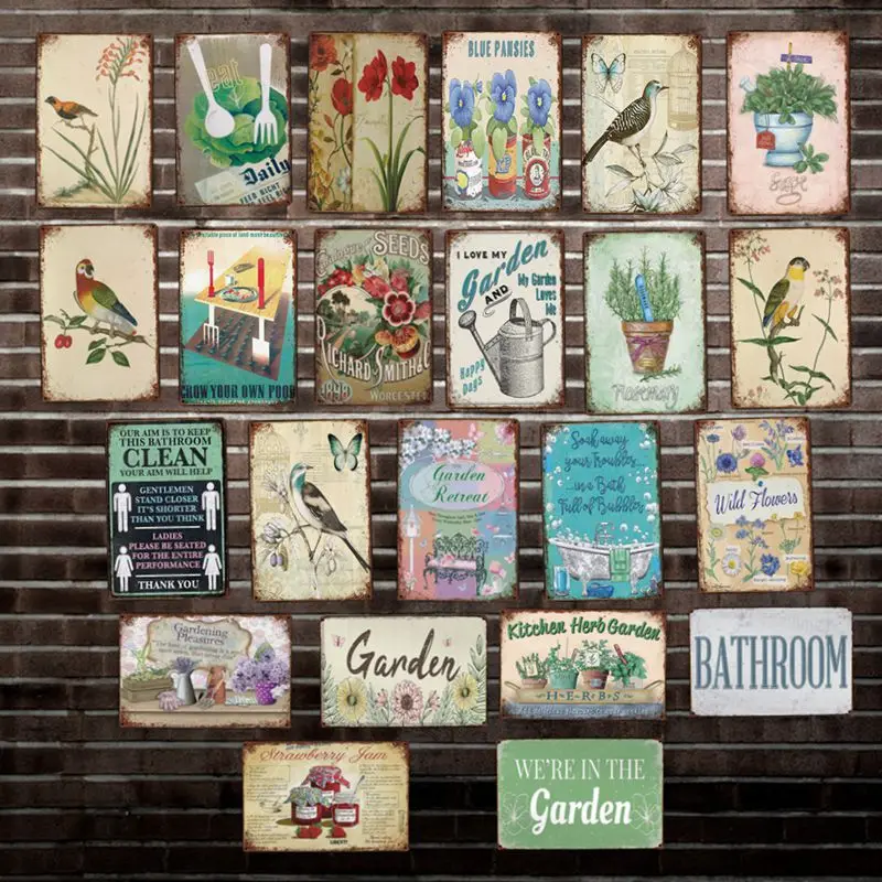 [ Mike86 ]  KITCHEN HERB GARDEN BATHROOM  TIN SIGN Custom Mural Paintings Bar PUB Decor LT-1808