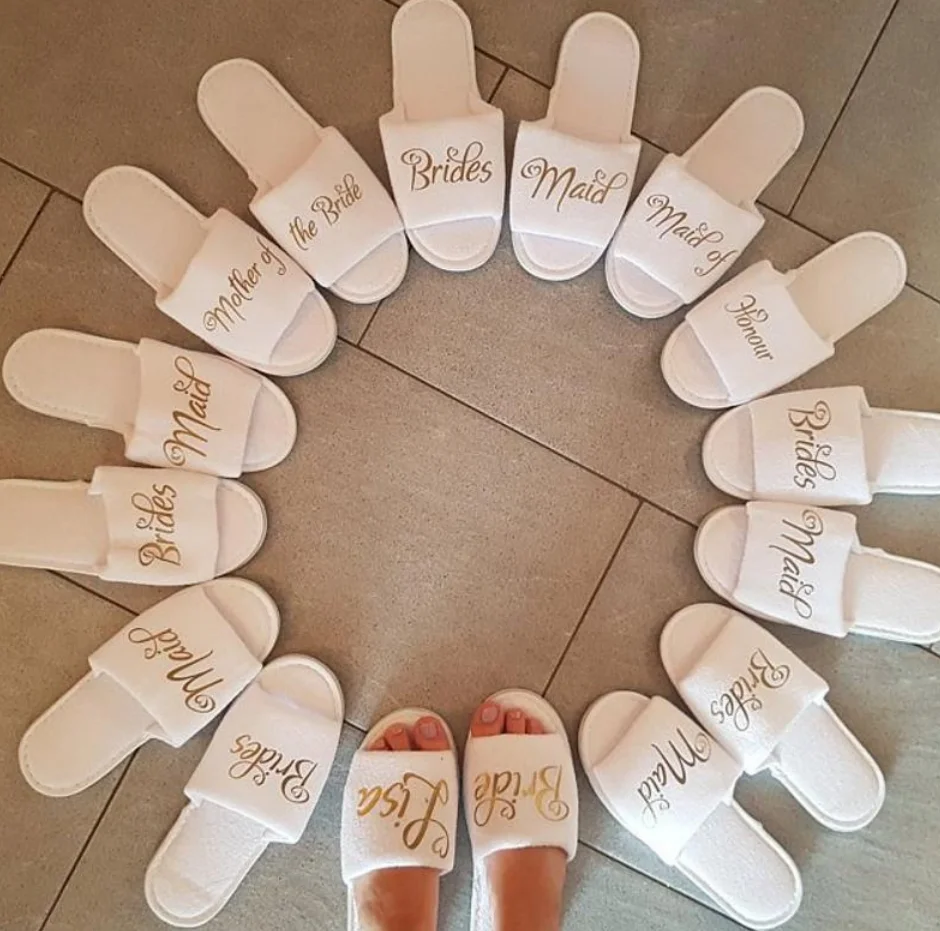 Personalised sisiter of bride Open Toes slippers bride Wedding Slippers,Bridesmaid Gift,custom mother of the groom bridal party