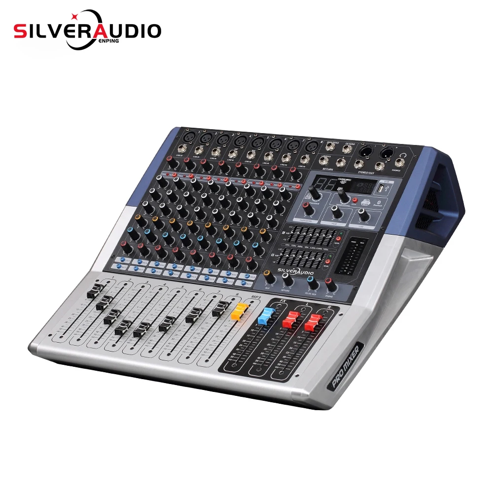 GAX-M80 High Quality 8-Channel Mixer SD/USB Karaoke Mixer Console Wireless Blueteeth Mixer