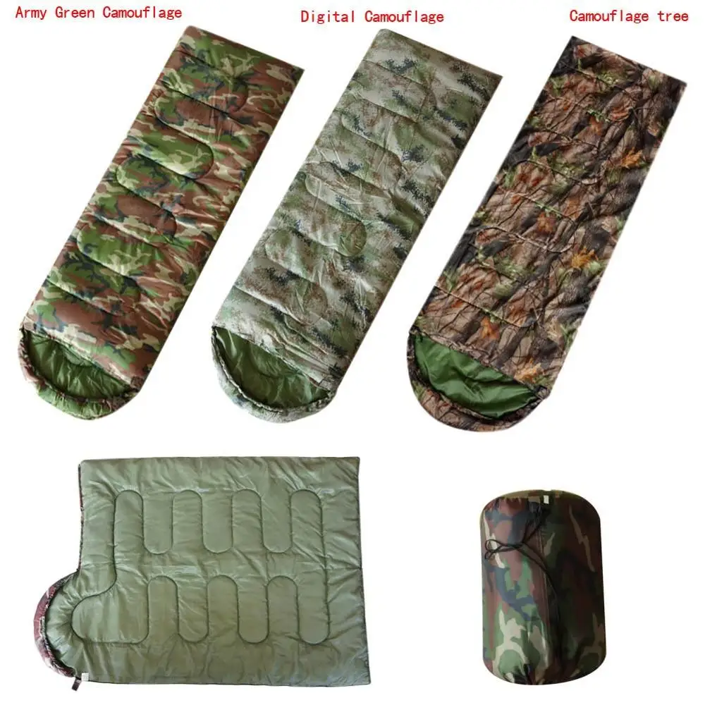 Camping sleeping bag Adult Envelope Sleeping Bag envelope style camouflage Winter Hooded Outdoor Travel Camping Waterproof Thick