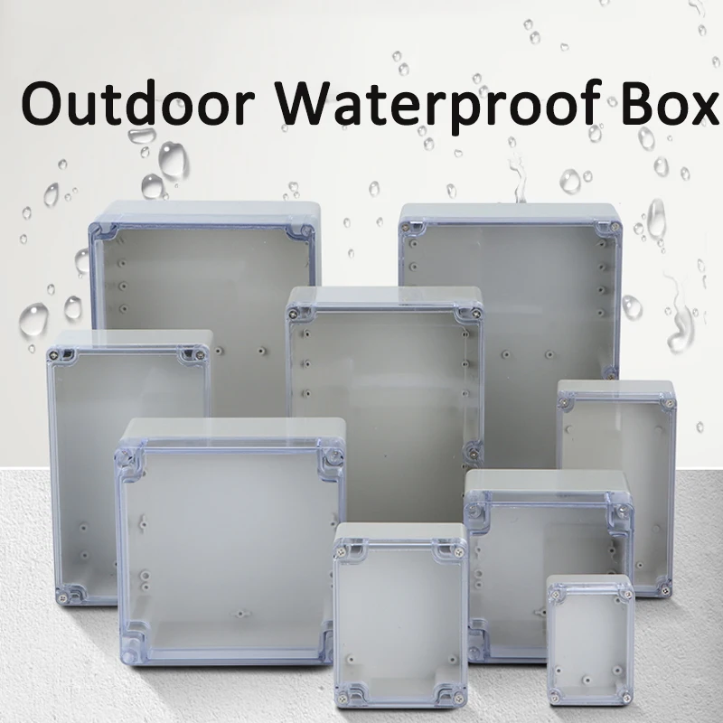 Vislble Wasserdichte Outdoor Gehäuse Transparent Kunststoff Box Elektronische Projekt Fall Instrument Elektrische Box Junction Box