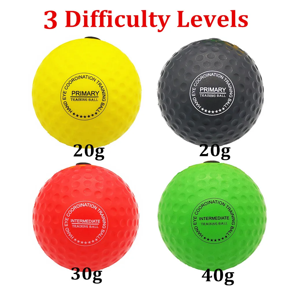 4 Boxing Reflex Ball Set 2 Difficulty Level with Silicone Headband for MMA Punching Speed Fight Skill Ball Reaction Agility