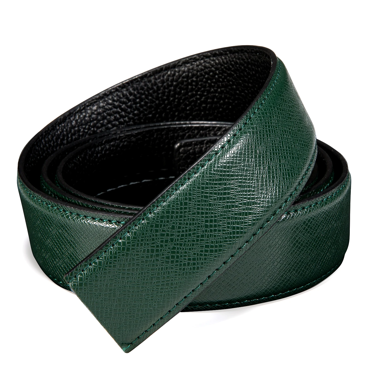 Quality Green Leather Belts For Men Bussiness Casual Belts Metal Automatic Buckle New Fashion Jeans Trousers Pants Waistband