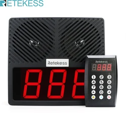 Retekess TD101 Wireless Restaurant Pager System Number Calling System Loud Speaker 3-Digit Display For Business Cafe Bar Hotel