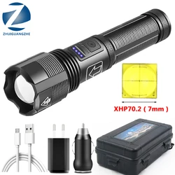 Tactical-linterna Led potente XHP70.2, linterna recargable por Usb de alta calidad con zoom, XHP50.2, alimentación con batería AAA 18650