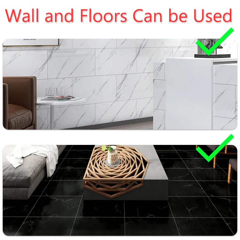 20pcs Thick Wall Sticker Self Adhesive Tiles Floor Stickers Marble Bathroom Ground Wallpapers waterproof PVC Bedroom living Room