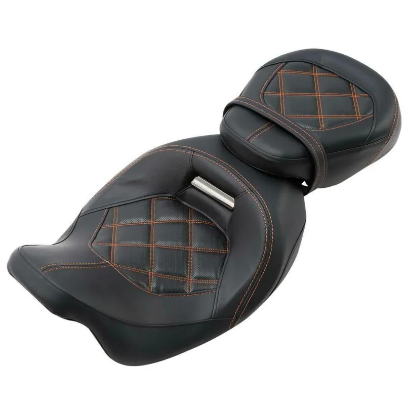 Motorcycle 2-Up Driver Passenger Seat For Harley Touring Electra Glide CVO Street Glide Road King Road Glide 09-2023