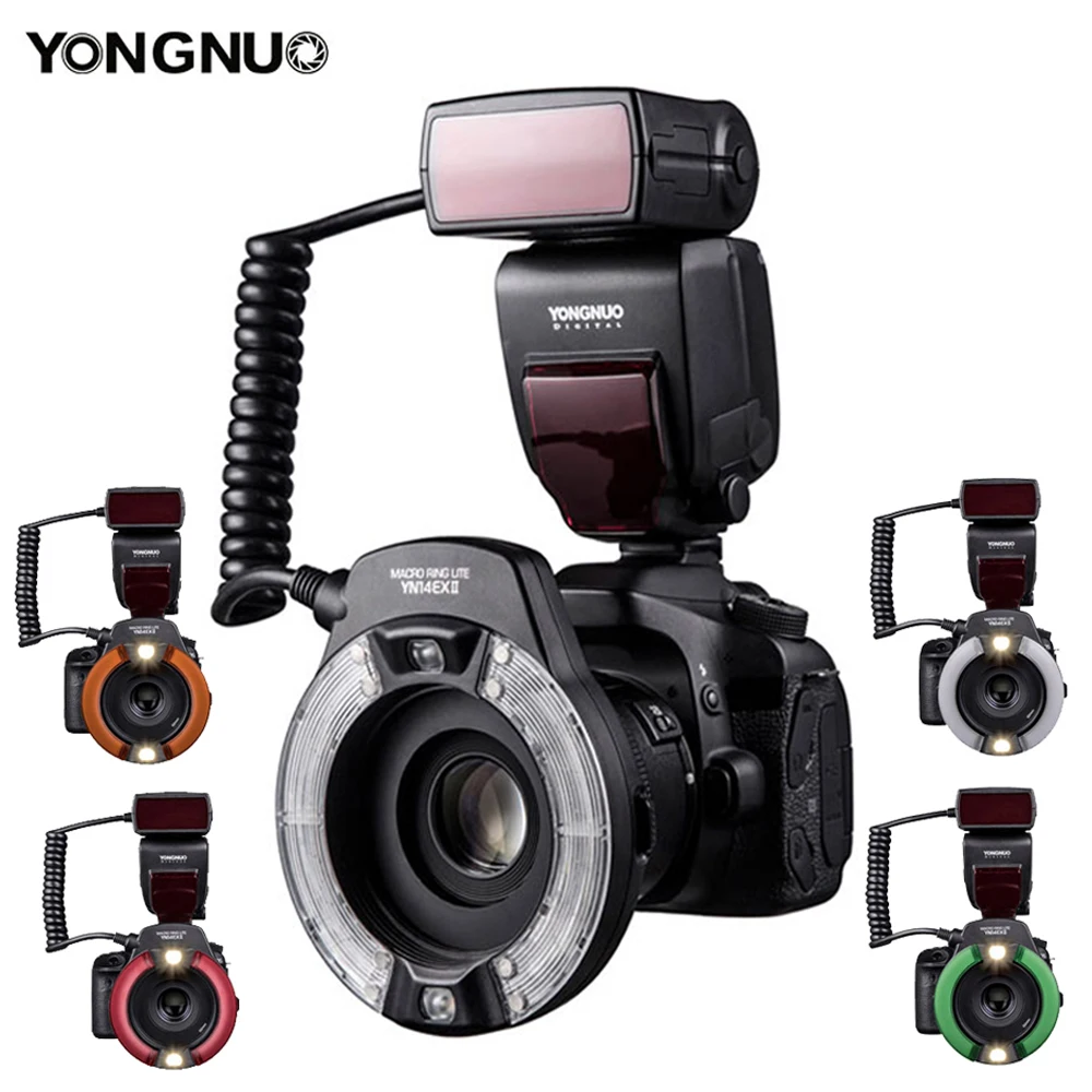 Yongnuo YN14EX II TTL 매크로 링 플래시 스피드 라이트 Led 라이트 Canon Sony 카메라 구강 치아 장식품 클로즈업 촬영