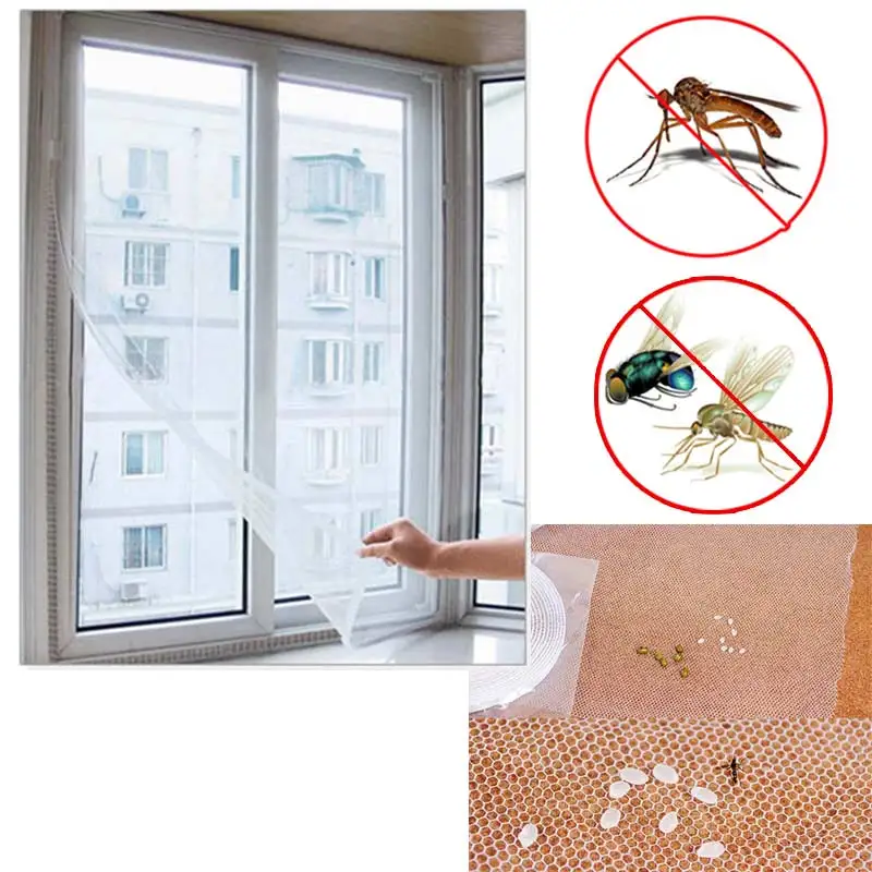 DIY Insect Window Screen Flyscreen Curtain Mosquito Bug Mesh Screen household Self-Adhesive screen mesh Insect Net Bedroom