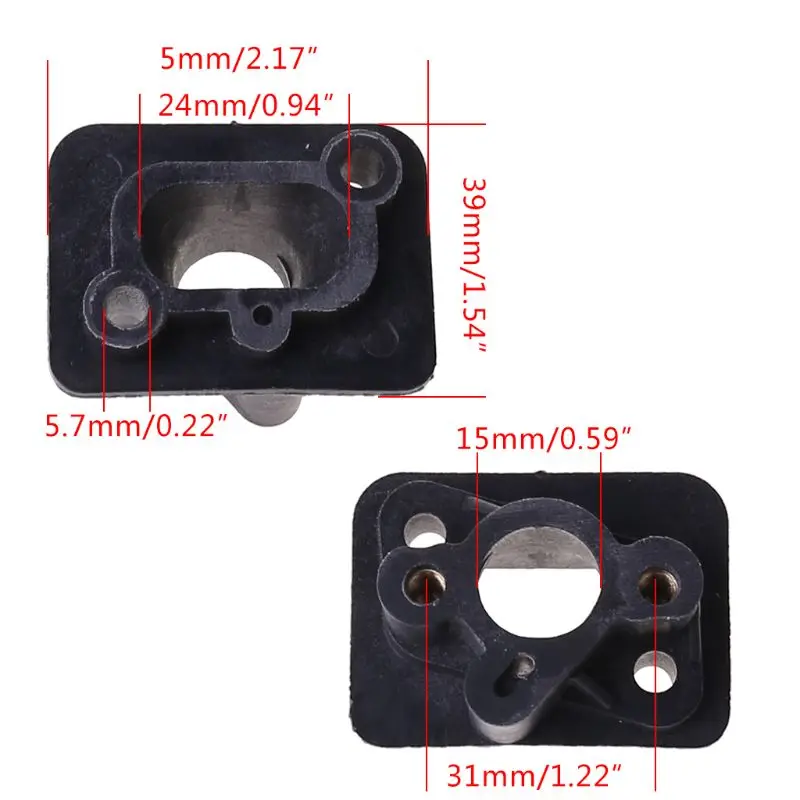 2Pcs 40-5 43CC 52CC Brush Cutter intake Manifold Carburetor Base Connector Pipe Carb Adaptor