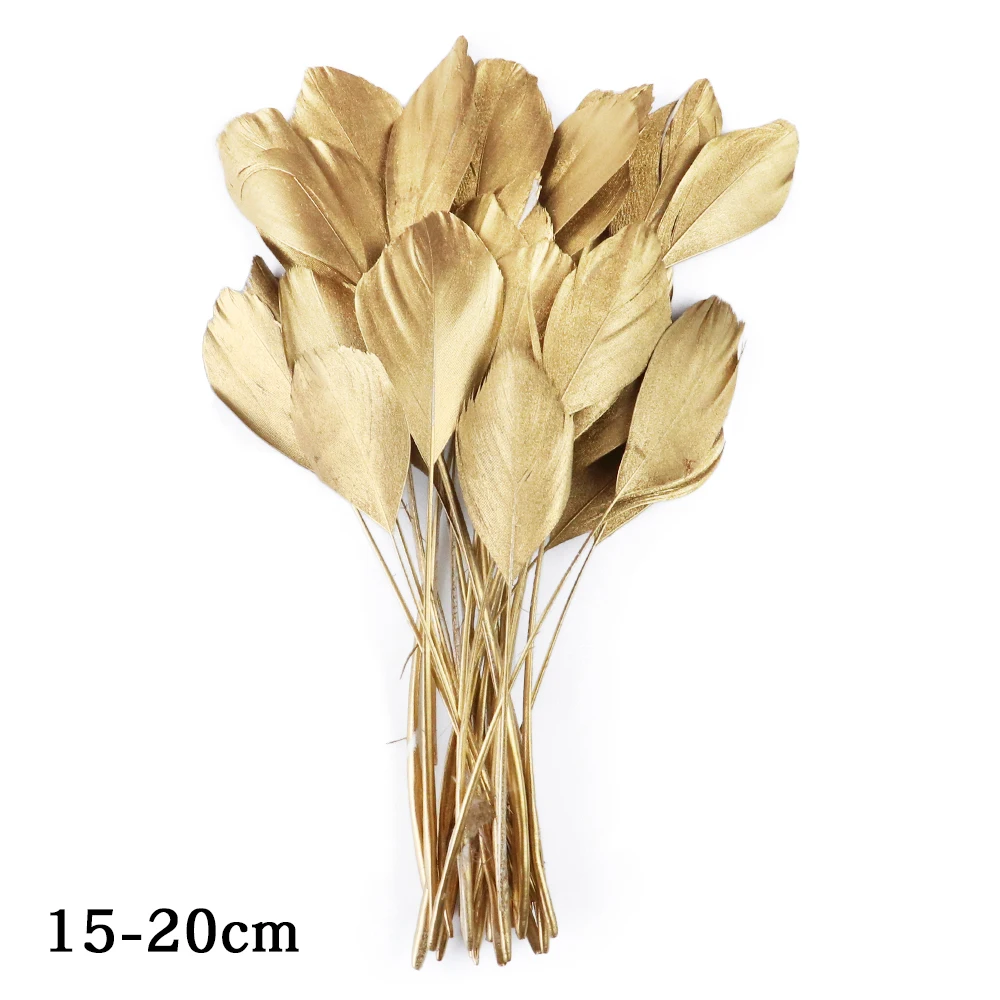 10pcs Gold Goose Feather Natural Geese Plumes for DIY Jewelry Handwork Making Accessories Decoration feather for crafts Bulk