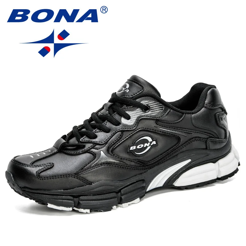 BONA 2023 New Designers Popular Action Leather Men Sneakers Outdoor Casual Shoes Fashion Man Leisure Footwear Walking Shoes Soft