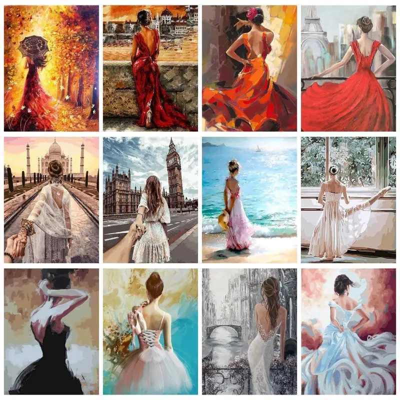 

RUOPOTY Oil Paint By Numbers Handpainted Canvas Painting Figure Paint For Painting Personalized Gift Decorative Paintings