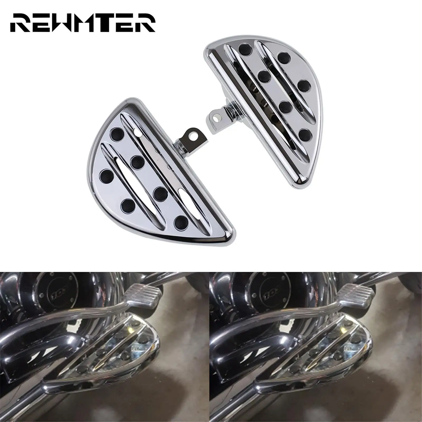 

Motorcycle CNC Rear Foot Pegs Passenger Floorboards Footrest Pedal Chrome For Harley Touring Glide Softail Sportster XL Dyna