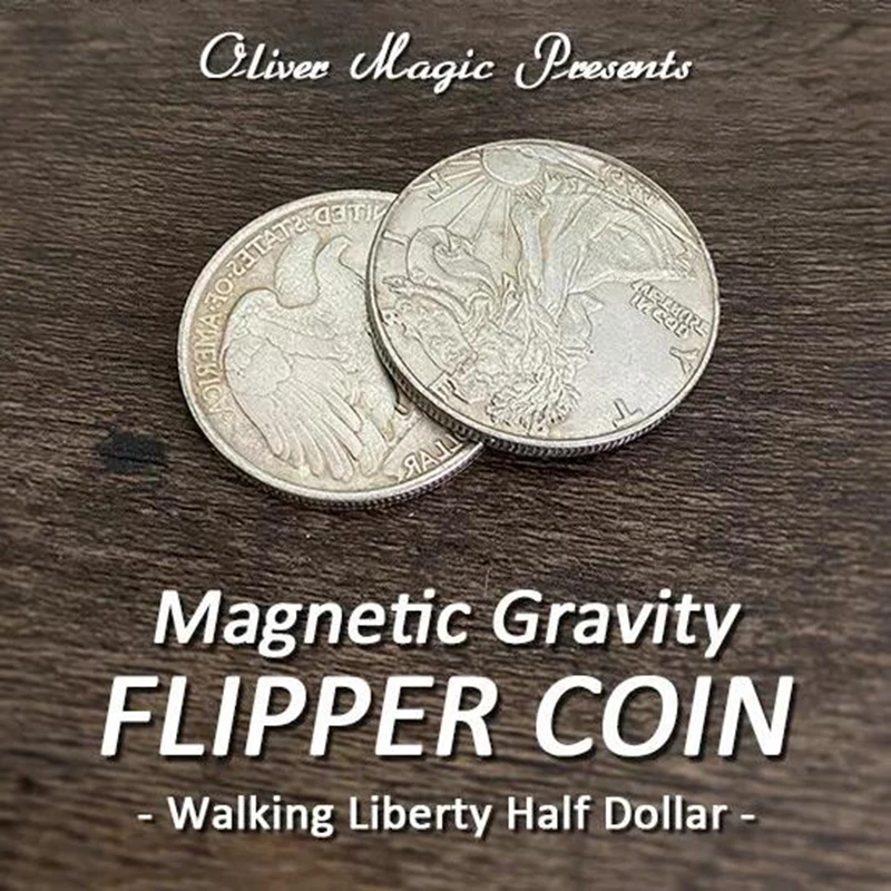 

Magnetic Gravity Flipper Coin Magic Tricks Walking Liberty Half Dollar Magician Coin Gimmick Props Close Up Illusions