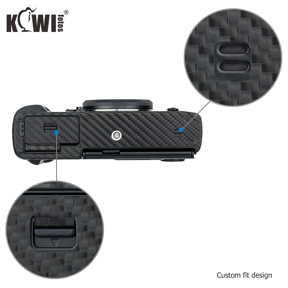 Kiwi Chống Trầy Xước Thân Máy Miếng Dán Lưng Sợi Carbon Phim Da Cho Máy Ảnh Fujifilm X-Pro3 XPro3 Miếng Dán 3M Chống-Trình Chiếu Cầm Tay