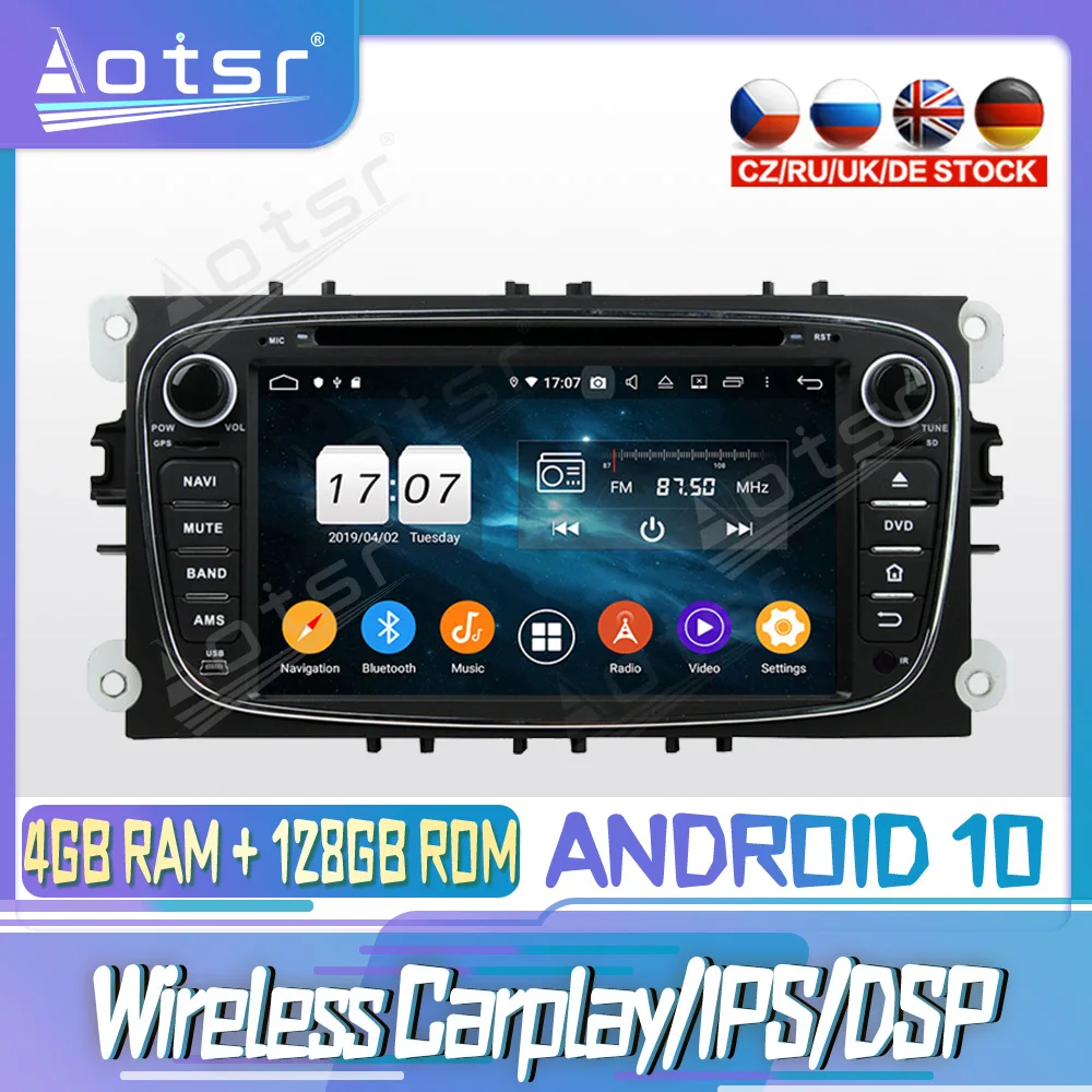 Android 10 PX6 128G For Ford Mondeo S-MAX 2008 Car CD DVD GPS Navigation Auto Radio Stereo Video Multimedia Player HeadUnit 2din