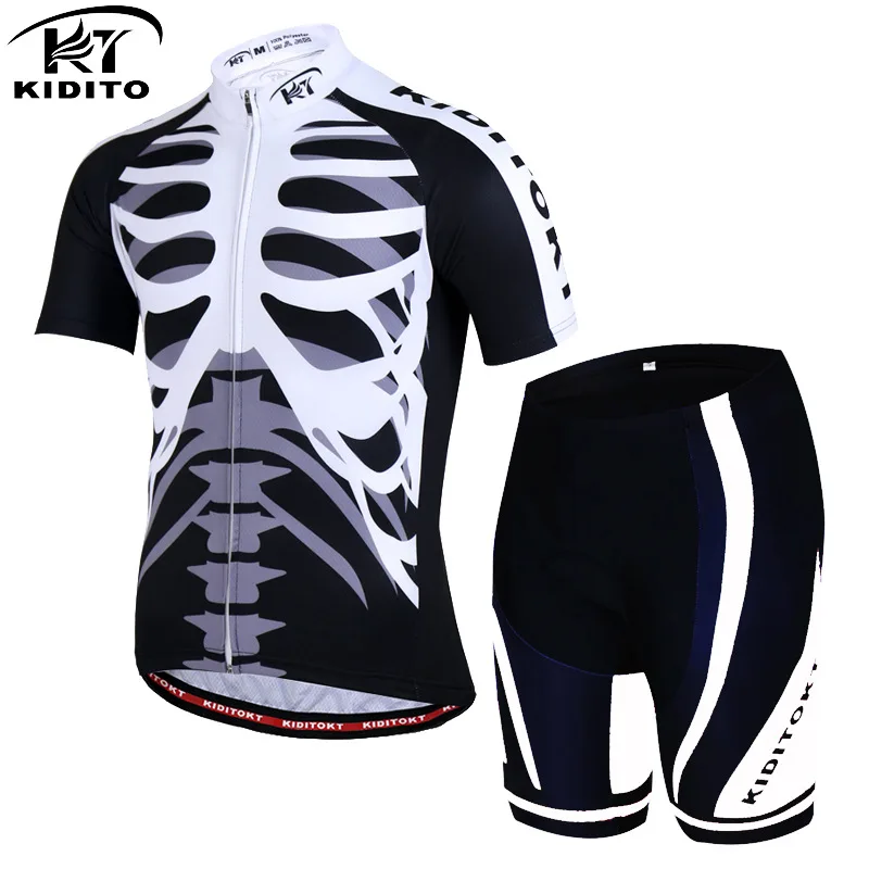 Kiditokt Summer Cool Riding Short-sleeved Backpack Set Moisture Wicking Short-sleeved Riding Sportswear 3D Sponge Cushion